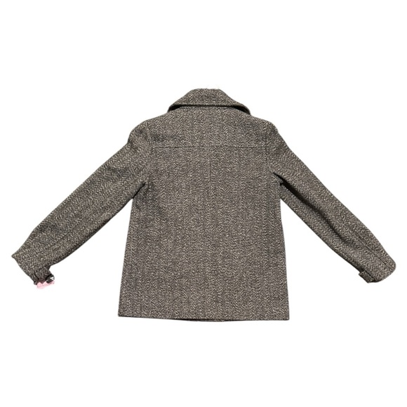 AVEC LES FILLES black chevron double breasted short peacoat Small S NEW NWT - Picture 3 of 7